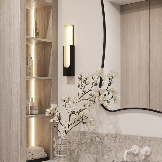 Lamer Lighting Alabaster Radiance Wall Sconce - elegant American bedroom