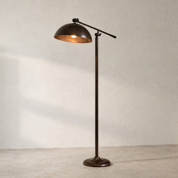Industrial Bronze 1-Light Pivot Arm Task Floor Lamp