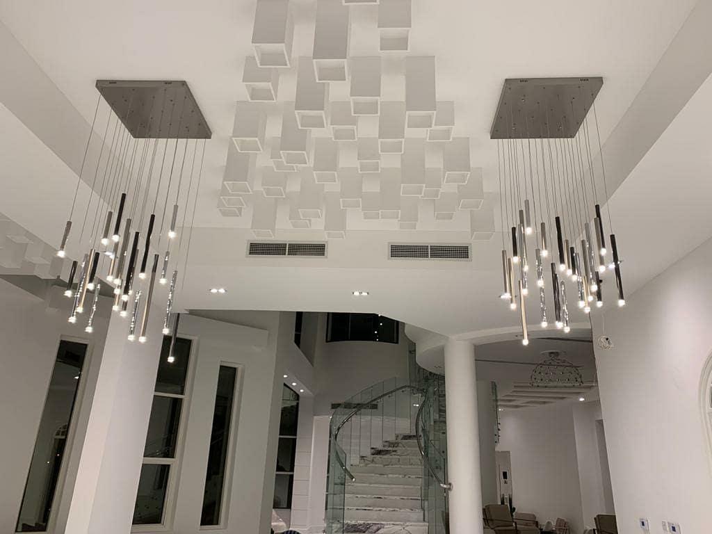 Bellini Rectangular Tubular Pendant Light Chandelier - Merlin Lamps