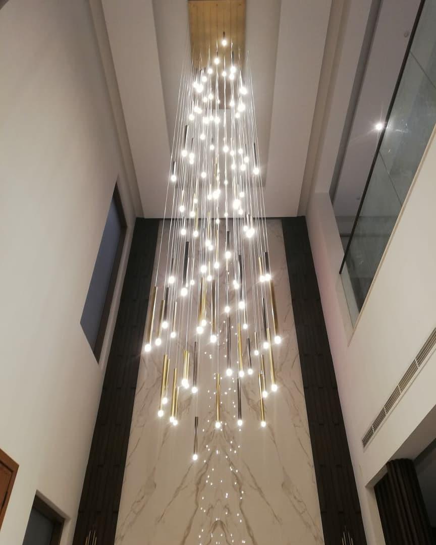 Bellini Rectangular Tubular Pendant Light Chandelier - Merlin Lamps