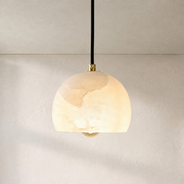 Italian Modern Alabaster Pendant Light, 8 inch