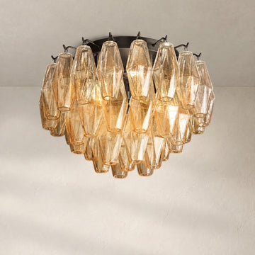 Kiaris Glass Round Flush Mount 17" 24"