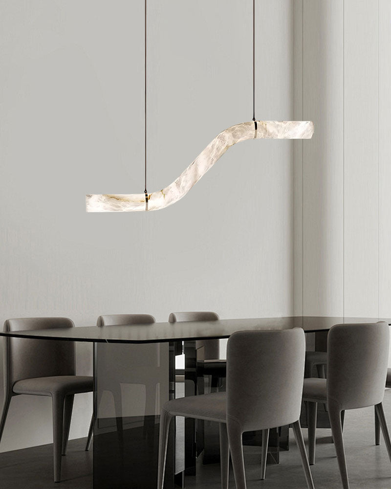 Minimalist Long Cord Ceiling Pendant Alabaster Lighting