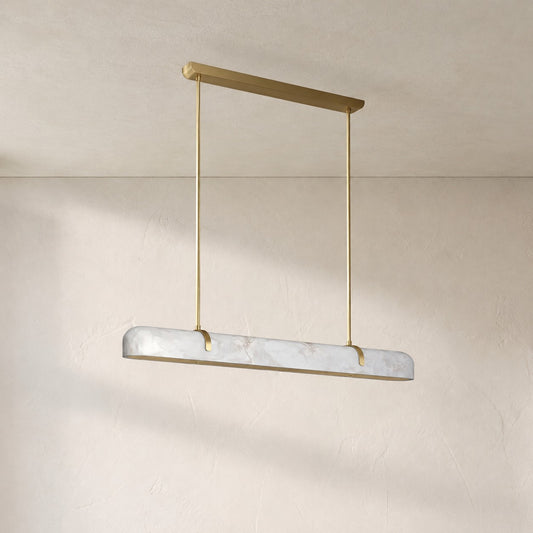 LA Linear Alabaster Chandelier