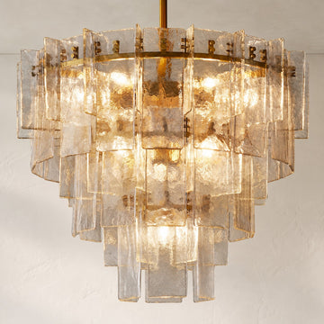 Lattice Clear Tiered Chandelier