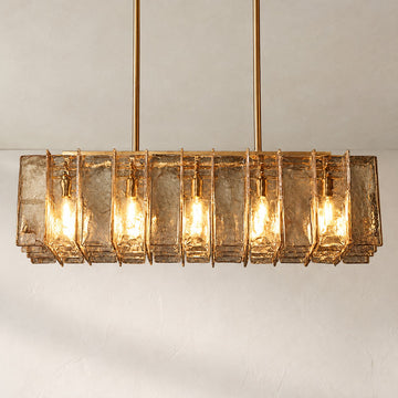 Lattice Smoke Rectangular Chandelier