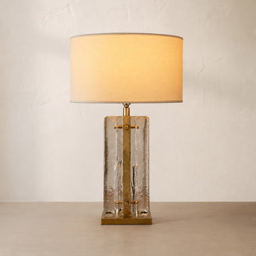 Lattice Smoke Square Table Lamp