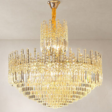 Luxury Hotel Hallway Ceiling Lighting Fixture Large Round Crystal Chandelier For Foyer Living Room Staircase