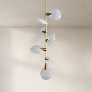 Lyla Pendant Modern Alabaster Pendant for Staircase Foyer