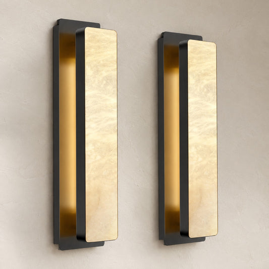 Melange Alabaster Rectangle Wall Sconces 20"