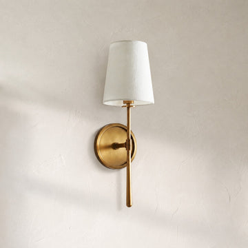 Mid-Century Burnished Brass 1-Light Wall Sconce, 17.3 inch