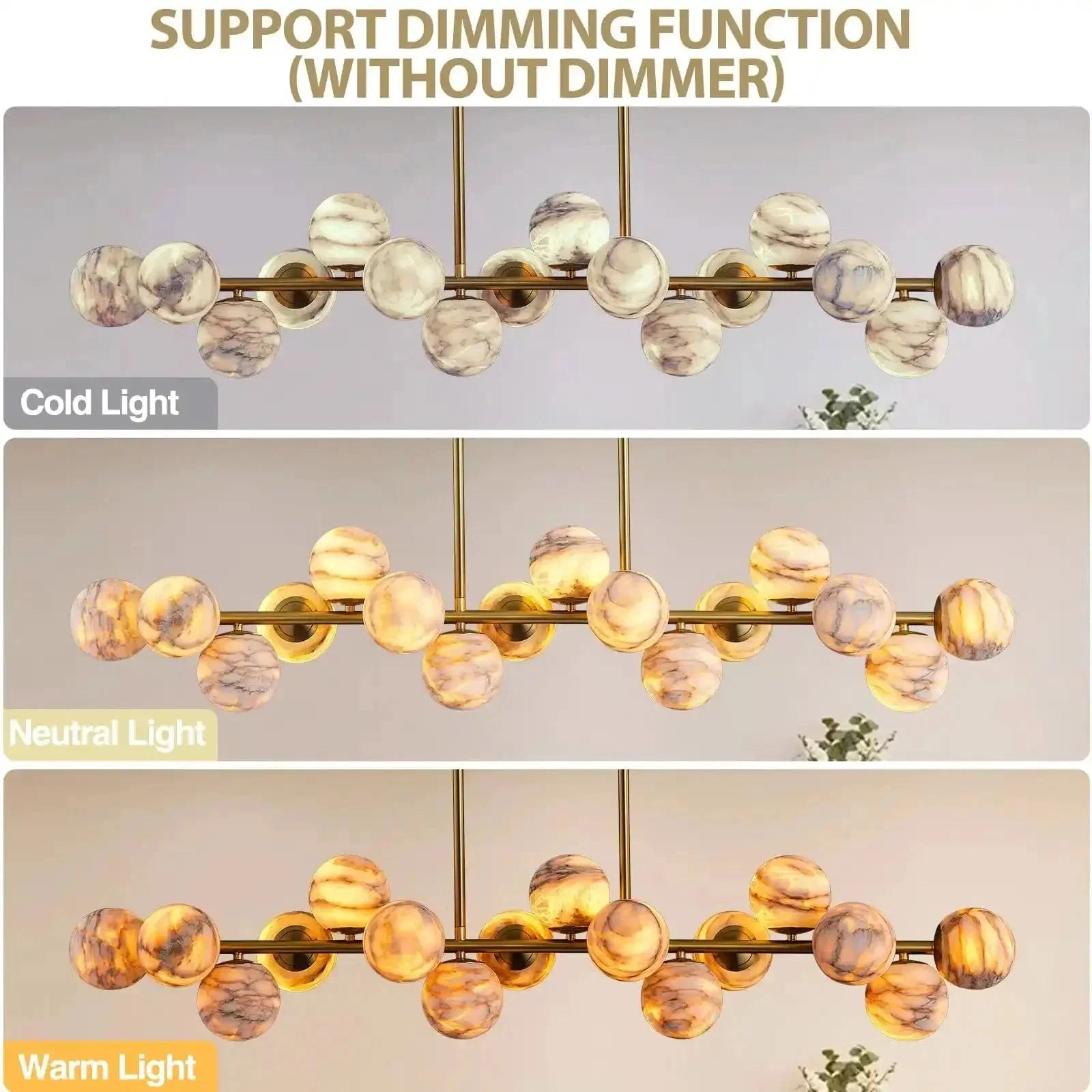 Mid Century Modern Sputnik 12 Light Gold Alabaster Globe Chandelier | Lamer Lighting (32)