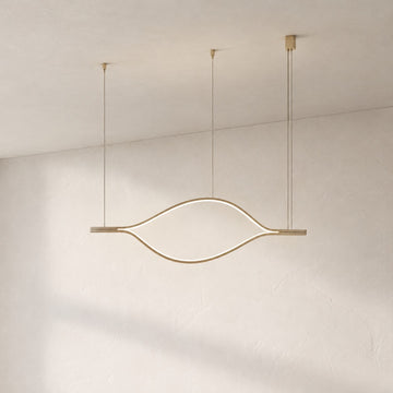 Minimalist Gold Aluminum Wave Chandelier, 31.5 Inch