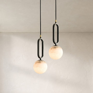 Modern Alabaster 1-Light Pendant Light, 6 inch