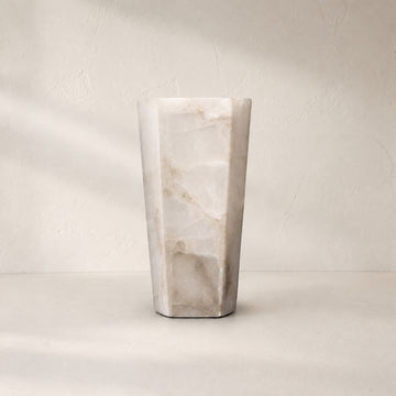 Modern Alabaster 1-Light Wall Sconce, 14.5 inch