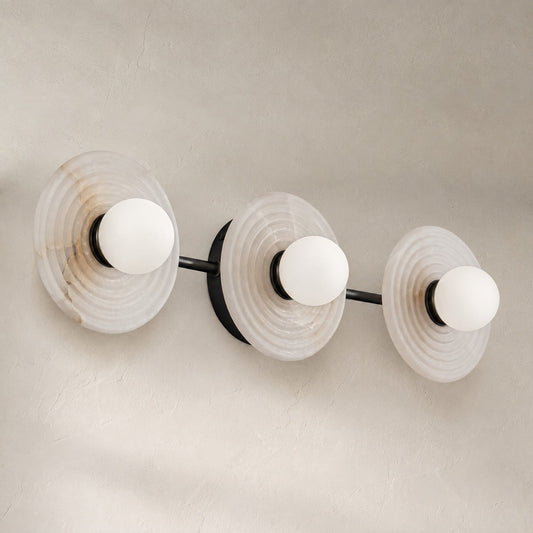 Modern Alabaster 3-Light Wall Sconce, 21.6 inch