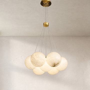 Modern Alabaster 7-Light Pendant Light, 18 inch