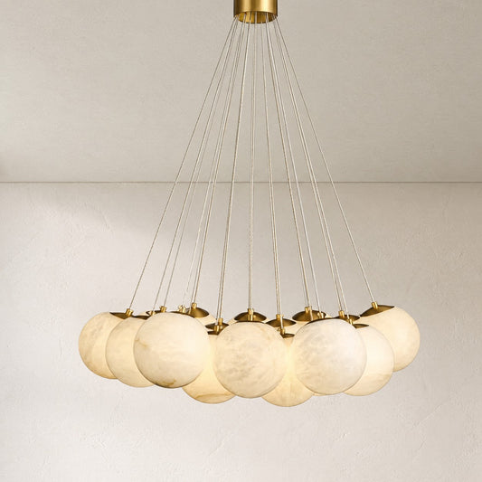Modern Alabaster 7-Light Pendant Light, 18 inch