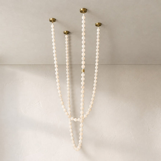 Modern Alabaster Chain Pendant Light