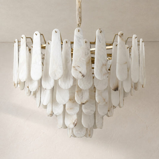 Modern Alabaster Tiered Chandelier, 21.7 Inch