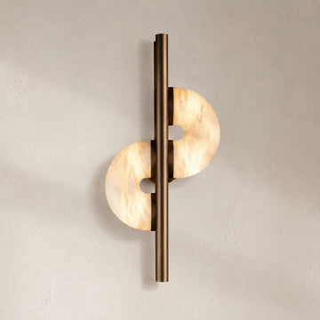 Modern Round Alabaster Wall Sconce