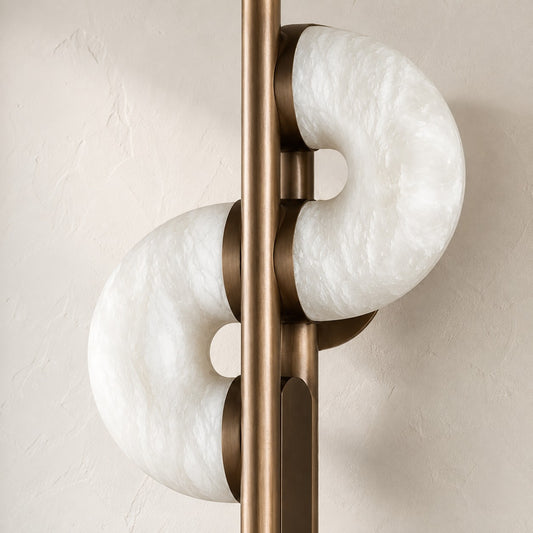 Modern Round Alabaster Wall Sconce