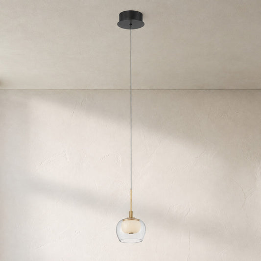Modern Antique Brass 1-Light Pendant Light, 5.5 inch