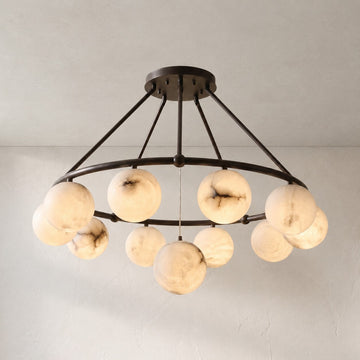 Modern Black and Alabaster Pendant Light