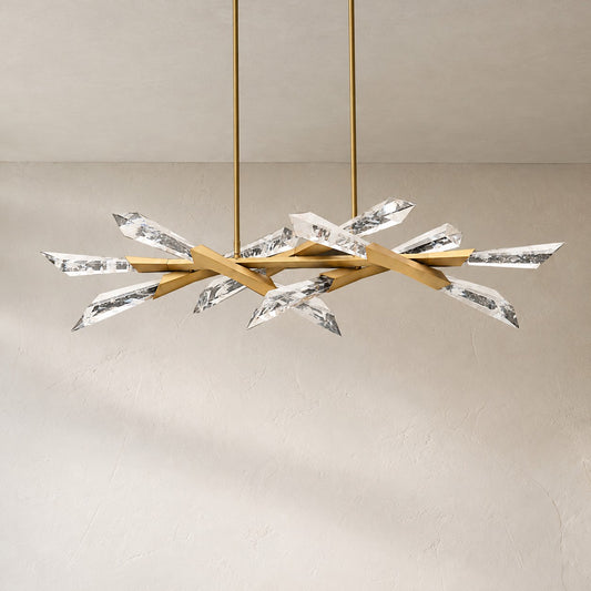 Modern Brass Crystal Sputnik Chandelier, 47.63 Inch