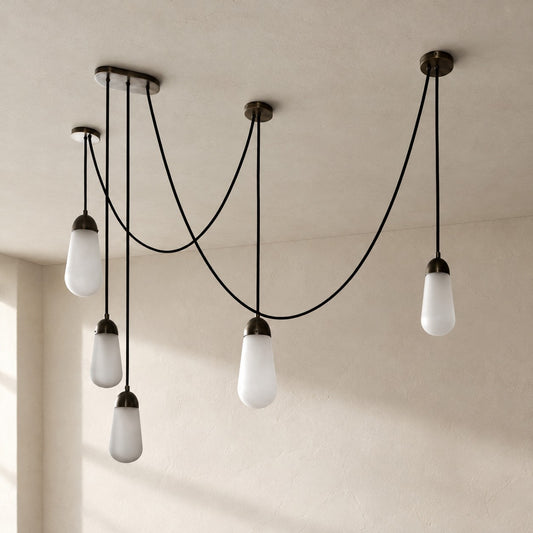Modern Brass Frosted Glass Pendant Light, 5.12 Inch