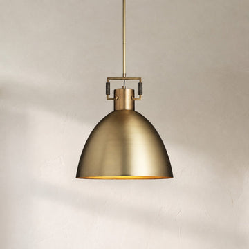 Modern Brass Pendant Light, 10 inch