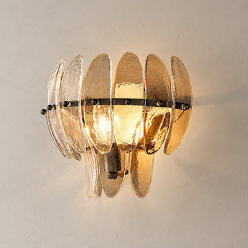Modern Burnished Brass Clear Glass 1-Light Wall Sconce, 10 Inch