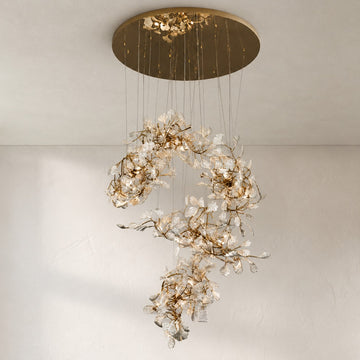 Modern Champagne Gold Ceramic Chandelier