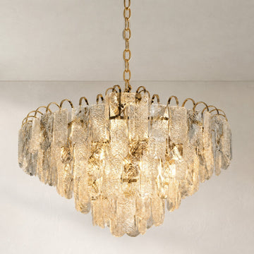 Modern Champagne Gold Crystal Bead Chandelier