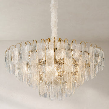 Modern Champagne Gold Crystal Crown Chandelier