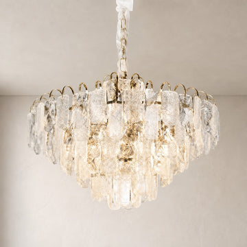 Modern Champagne Gold Crystal Halo Chandelier