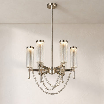 Modern Chrome 6-Light Ring Chandelier
