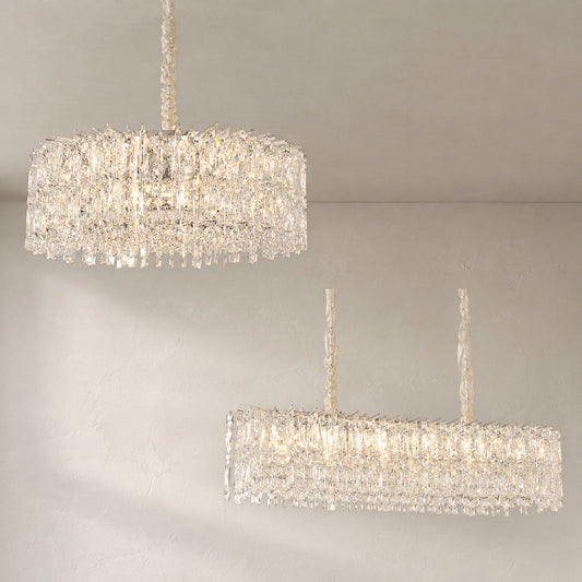 Modern Chrome Crystal 12-Light Round Chandelier, 23.6 Inch