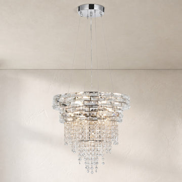 Modern Chrome Crystal Chandelier