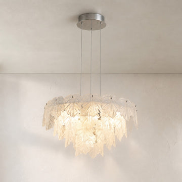 Modern Chrome Crystal Glass Cluster Pendant Light, 24 Inch