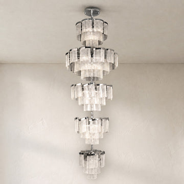 Modern Chrome Crystal Ring Chandelier