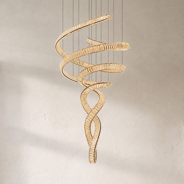 Modern Chrome Crystal Spiral Chandelier, 31.5 Inch