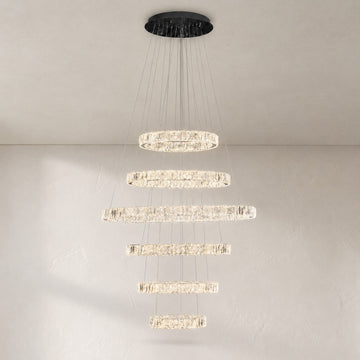 Modern Chrome Crystal Trio Chandelier