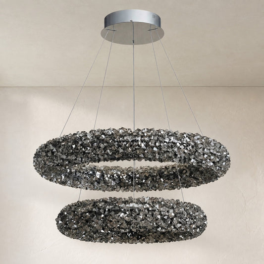 Modern Chrome K9 Crystal Pendant Light, 31.5 Inch