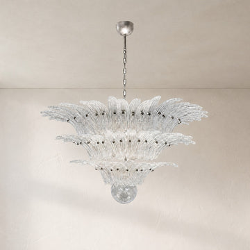 Modern Clear Glass Chandelier, 24 inch