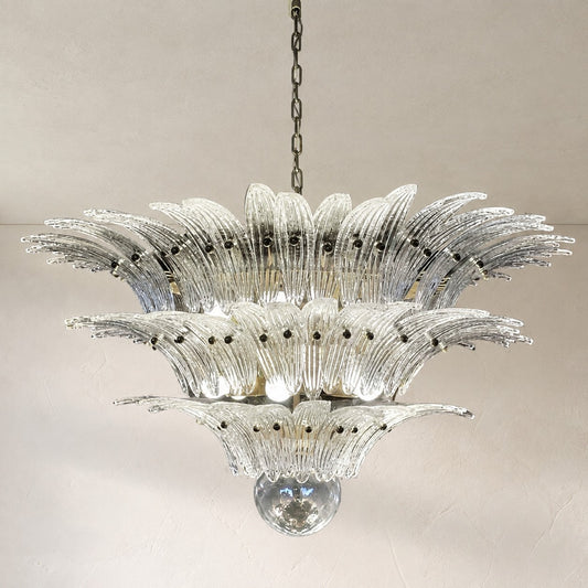 Modern Clear Glass Chandelier, 24 inch