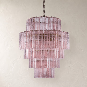 Modern Clear Glass Chandelier, 32 inch