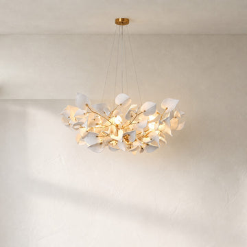 Modern Copper Ceramic 8-Light Round Chandelier, 39.4 Inch