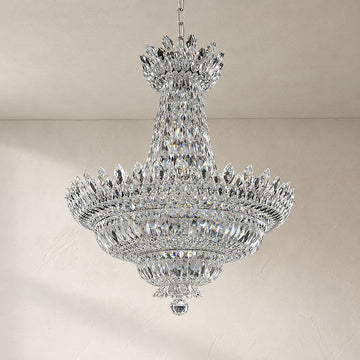 Modern Crystal Crown Chandelier, 27 Inch