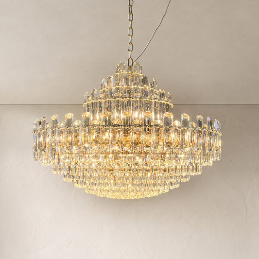 Modern Crystal Tiered Chandelier, 19.69 Inch
